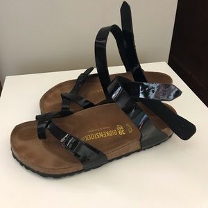 Birkenstock black sandals; in GREAT condition